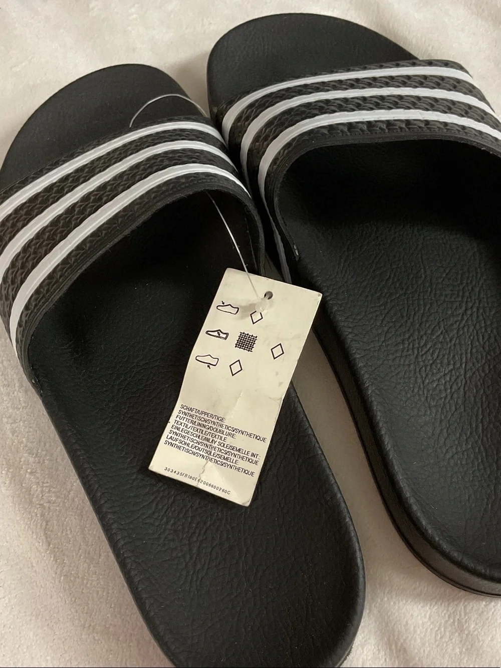 Brand New-Classic Adidas Adilette Slides (Core Black/White)